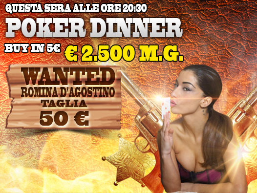 Il Poker Dinner diventa  Bounty:  nel bersaglio Romina D’Agostino. Chi riuscirà a bustarla?