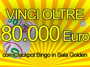 Nella Sala Golden del People's Bingo bastano 10 centesimi per conquistare il Jackpot da 80.000 Euro!