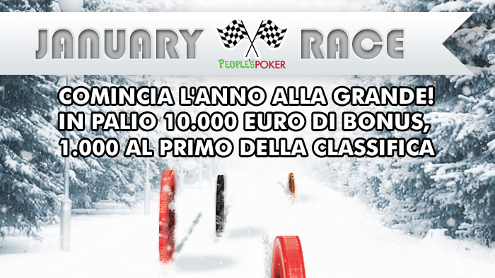 January Race: su People’s Poker 10mila euro di bonus per cominciare l’anno alla grande!