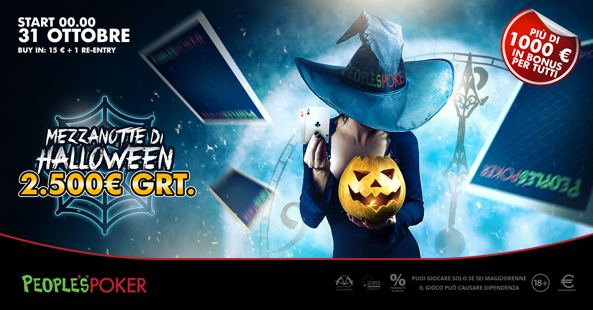 Halloween, a Mezzanotte su People’s Poker un torneo che vinceranno tutti…