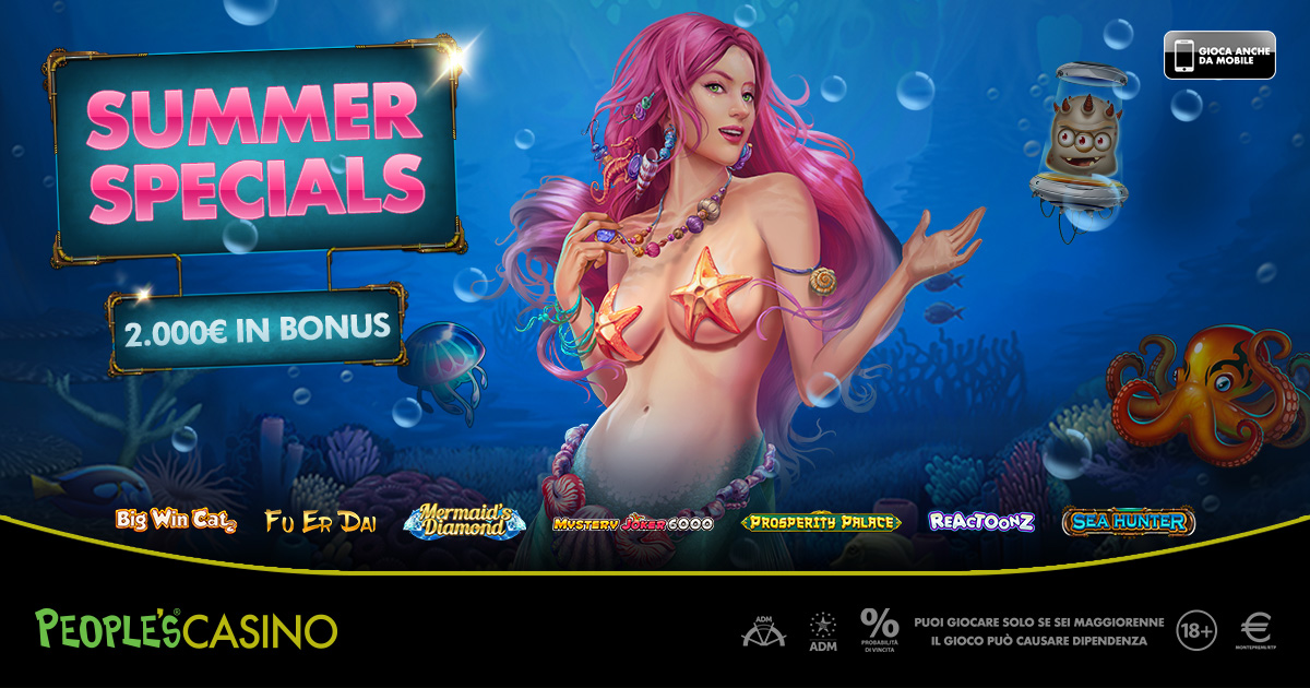 Summer Specials: la promo People’s Casino dedicata all’estate con 2.000 euro di bonus in palio