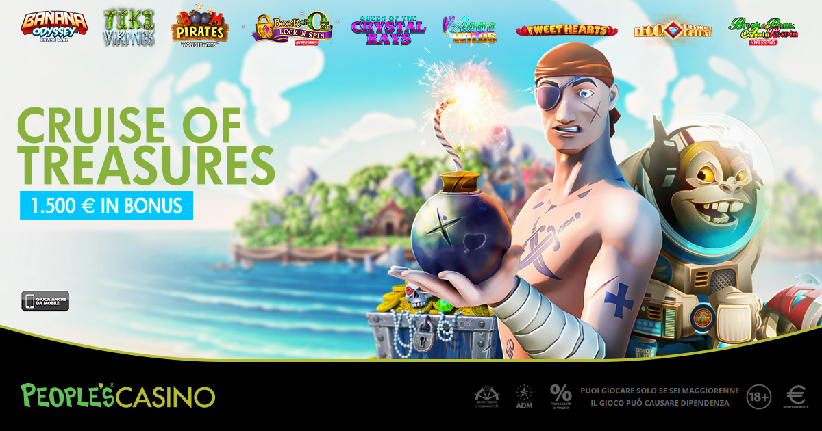 Videoslot, con la promo Cruise of Treasures 100 bonus nel forziere People’s Casino