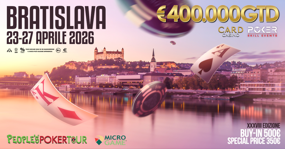 People’s Poker Tour Samorin: 276 entries nei primi due Flight, oggi due occasioni tra special price e bonus cl